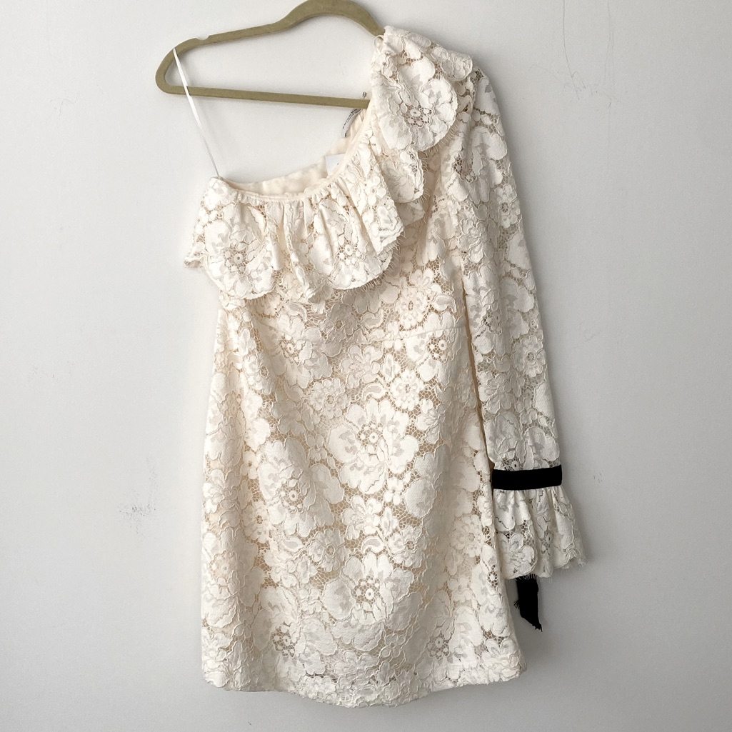Philosophy Di Lorenzo Serafini Dress One Shoulder Lace Dress Sz 40 Us 4